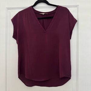 Monk and Lou Plum V-Neck Women's Top